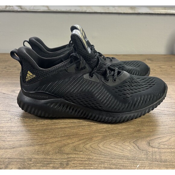 Adidas Alphabounce 1 Running Shoes Mens Size 7.5 Black Sneakers - Picture 1 of 12